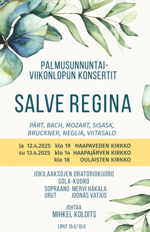 Palmusunnuntain konserttijuliste
