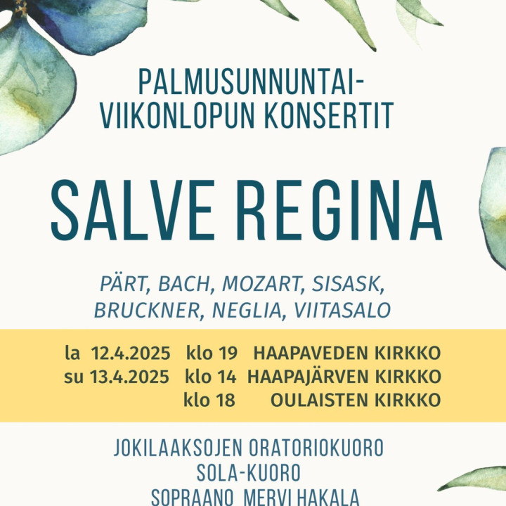 Palmusunnuntain konserttijuliste